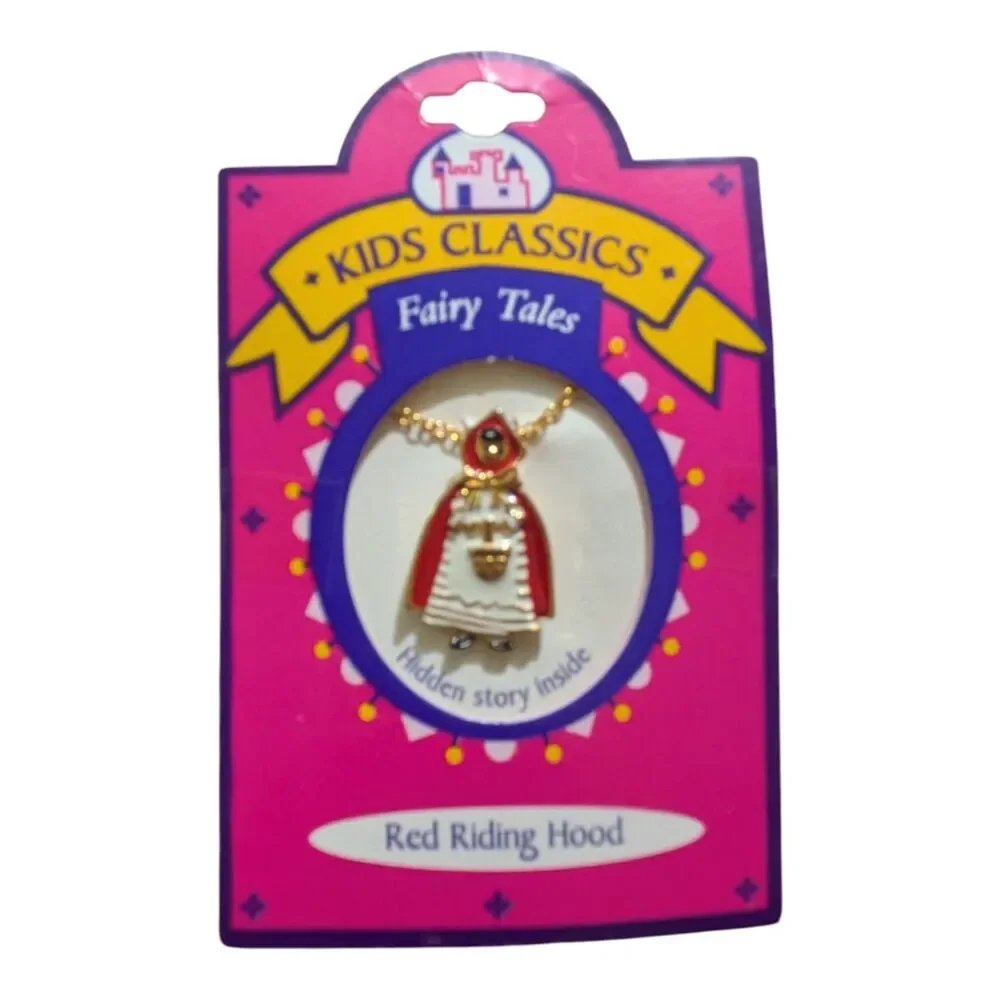 Vintage Kids Classics Fairy Tale Necklace Set, Red Riding Hood & Snow White